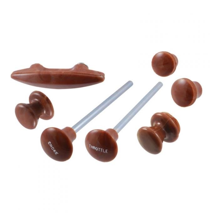 Dennis Carpenter Dash Knob Set - Reddish Brown - Standard & Deluxe - 1936 Ford Car   68-9270-C