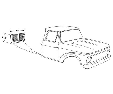 Dennis Carpenter Cab Corner Lower Rear Repair Panel - 1961-66 Ford Truck     C1TZ-8140302-S