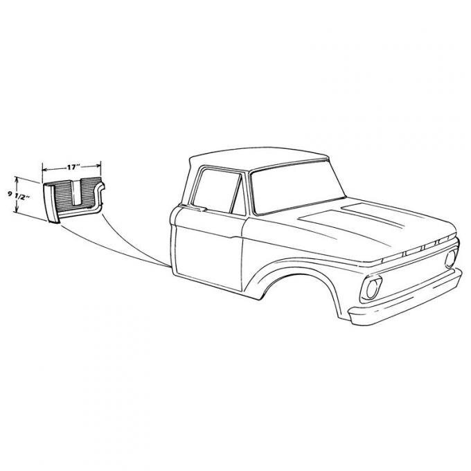 Dennis Carpenter Cab Corner Lower Rear Repair Panel - 1961-66 Ford Truck     C1TZ-8140302-S