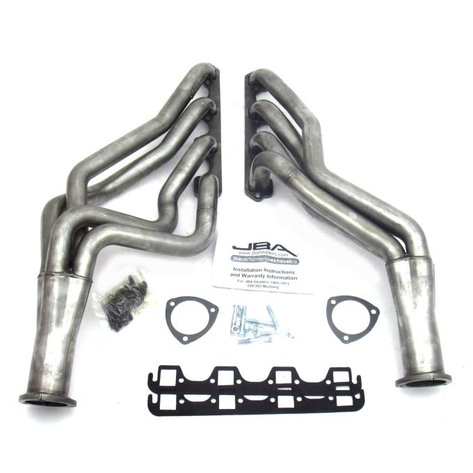 JBA Performance Exhaust 65-73 Mustang Long Tube 260-302 Raw 409 6611S