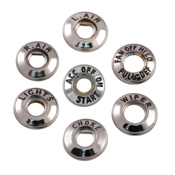 Dennis Carpenter Dash Bezel Kit - Chrome - Set of 7 - 1957-60 Ford Truck B7C-10852-KIT