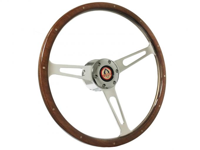 Auto Pro USA 1965-1967 Ford Mustang VSW S6 Classic Deluxe Wood Steering Wheel Kit, w/ Rivets, Incl. 15 in. Dia. Steering Wheel ST3553-9S-5CHR