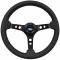 Auto Pro USA VSW S6 Black Sport Leather Steering Wheel Kit, Incl. 14 in. Dia. Steering Wheel, 6-Bolt Kit 70 mm ST3094-10B-1BLK