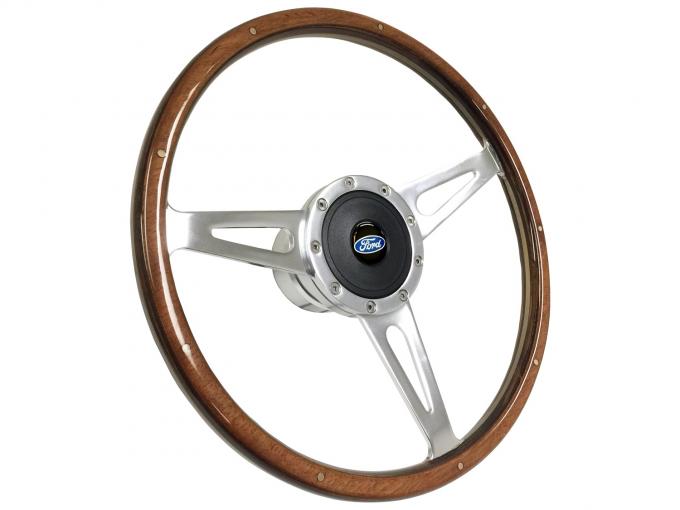 Auto Pro USA VSW S9 Classic Wood Steering Wheel Kit, Incl. 15 in. Dia. Steering Wheel, Standard 9-Bolt Pattern Kit ST3053-1S-1