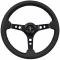 Auto Pro USA 1968-1973 Ford Mustang VSW S6 Black Sport Leather Steering Wheel Kit, Incl. 14 in. Dia. Steering Wheel, 6-Bolt Kit 70 mm ST3094-10B-2BLK