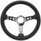 Auto Pro USA 1965-1967 Ford Mustang VSW S6 Black Sport Leather Steering Wheel Kit, Incl. 14 in. Dia. Steering Wheel, 6-Bolt Kit 70 mm ST3095-9S-2CHR