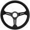 Auto Pro USA VSW S6 Sport Leather Steering Wheel Kit, Incl. 14 in. Dia. Steering Wheel, 6-Bolt Kit 70 mm ST3060B-10B-1BLK