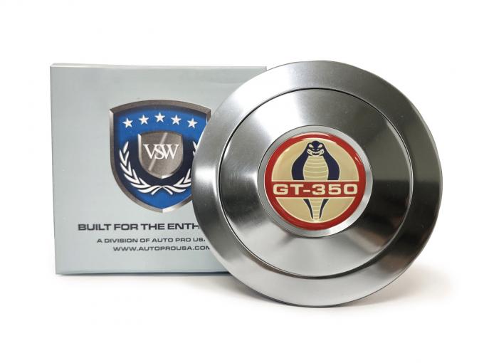 Auto Pro USA 1965-1984 Ford Mustang VSW Steering Wheel S9 Premium Horn Button, w/GT350 Emblem, Aluminum STE1003-21