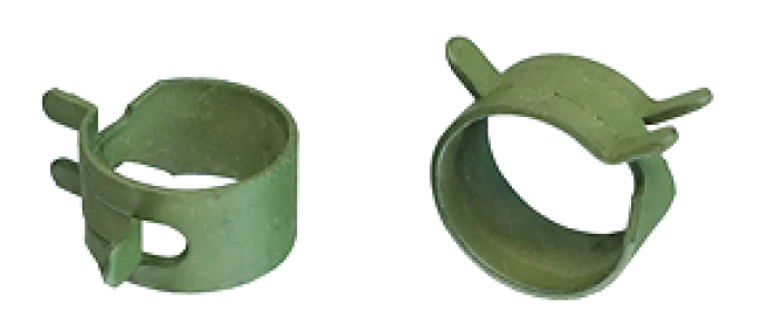 AMK 1967 Mercury Cougar 8 piece Fuel Hoses Flat Wound Spring Clamps (Green) F-3954