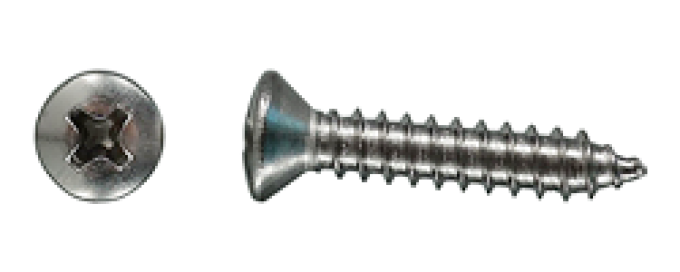 AMK 1966 Ford Fairlane 2 piece Mirror (Outside) > Door Stainless Steel Panhead Oval Ab Screws F-1674