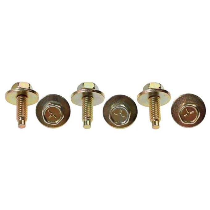 Redline Restomotive® 1979-1985 Ford Mustang 6 Piece Yellow Dichromate Fender Bolts