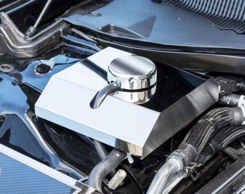 American Car Craft 2015-2023 Dodge Hellcat - Supercharger Coolant Tank Cover with Chrome Cap, Polished Stainless Steel (Charger Hellcat) 333029