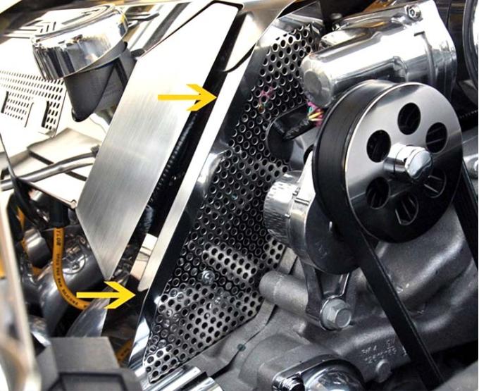 American Car Craft 2010-2015 Camaro SS - Wire Harness Cover, Perforated Polished Stainless Steel 103036