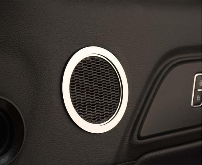 American Car Craft 2015-2020 Mustang - Midrange Speaker Trim Kit 2Pc, Polished Stainless Steel 271039