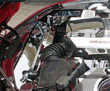 American Car Craft 2010-2015 Camaro RS/SS/ZL1 - Reverse Hood Header Plate, Full Size, Perforated Stainless Steel 103063