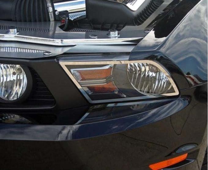 American Car Craft 2010-2012 Mustang - Headlight Trim Rings 2Pc, Polished Stainless Steel 272012