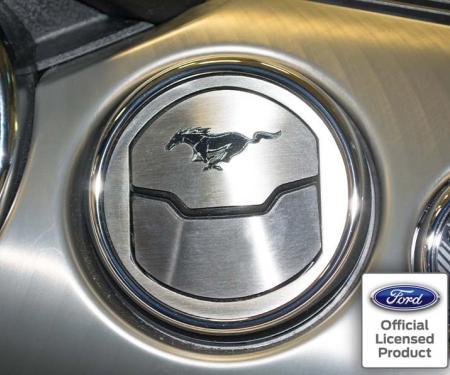 American Car Craft 2015-2020 Mustang 50th - A/C Vent Etched Pony Style Trim Kit 2Pc, Brushed Stainless Steel 271053