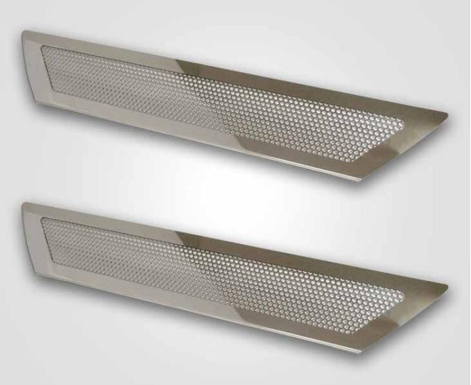American Car Craft 2005-2013 C6 Corvette - Perforated Style Outer Door Sills 2Pc, Stainless Steel 041042