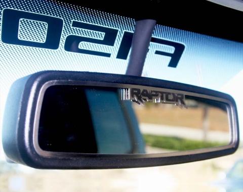 American Car Craft 2010-2014 Ford Raptor - Rear View Mirror Trim with Etched RAPTOR, Brushed Stainless 771002