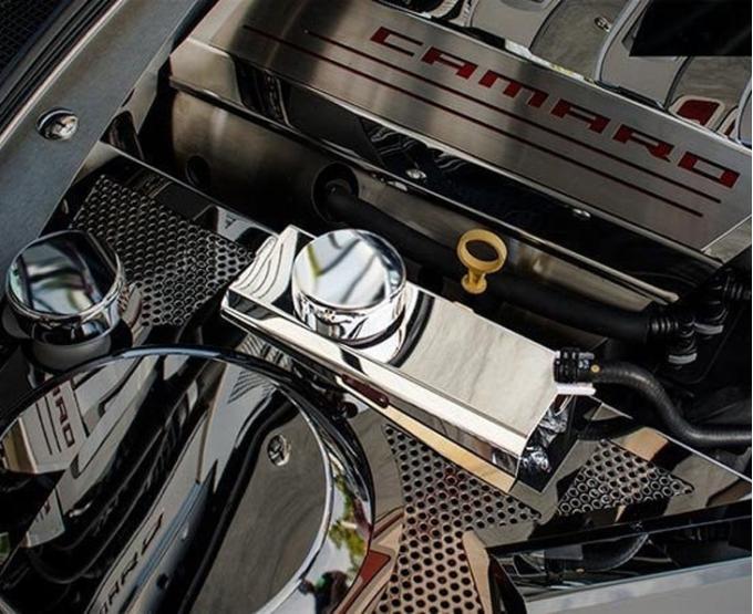 American Car Craft 2016-2021 Camaro - Coolant Tank Cover, Brushed Stainless Steel 103097
