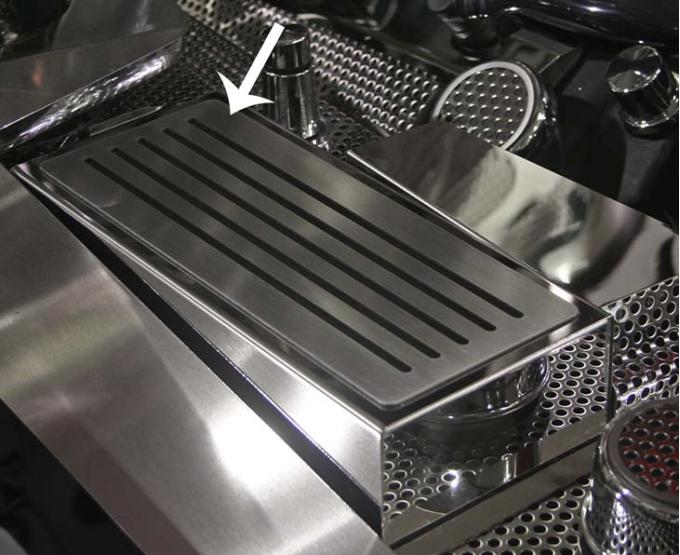 American Car Craft 2010-2014 Mustang GT - Fuse Box Cover Polished & Brushed, Stainless Steel 273022