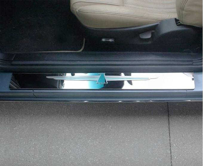 American Car Craft 2003-2005 Ford Thunderbird - T-Bird Logo Door Sills 2Pc, Polished or Brushed Stainless 501001