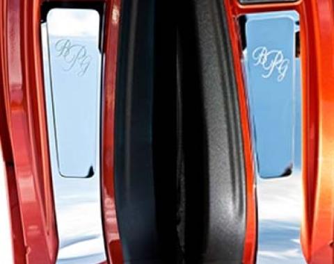 American Car Craft 2005-2013 C6 Corvette - Vanity Plates with Etched Monogram (2-3 Initials) 2Pc, Stainless Steel 041028
