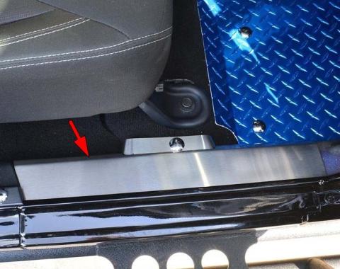 American Car Craft 2007-2018 Jeep Wrangler JK - Front Inner Door Sills incl Button Covers 2Pc, Brushed Stainless Steel 141033