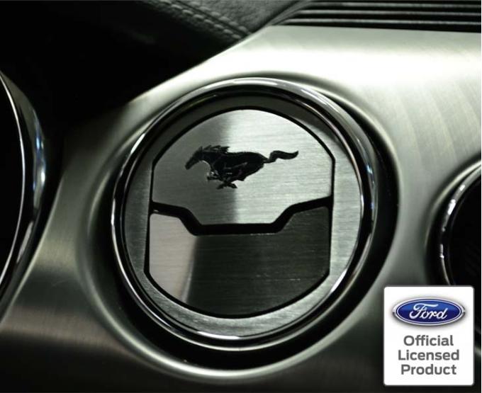 American Car Craft 2015-2017 Mustang - A/C Vent Trim Kit with Polished Inlay Pony 3Pc, Brushed Stainless Steel 271052