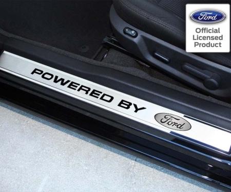 American Car Craft 2010-2014 Mustang - Outer Door Sills "Powered By Ford" Style 2Pc, Polished/Brushed Stainless Steel 271025