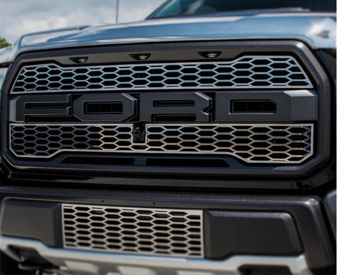 American Car Craft 2017-2018 Ford Raptor - Upper Grille Overlays, Premium Stainless Steel (Polished) 772054