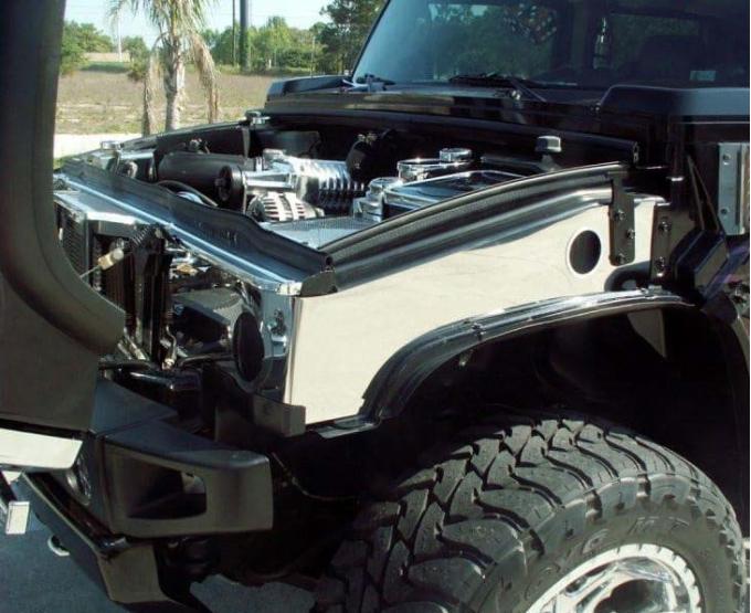 American Car Craft 2003-2007 Hummer H2 - Inner Fender Covers 2Pc, Polished Stainless Steel 493008