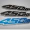 American Car Craft 2017-2018 Ford Raptor - 450 Horsepower Custom Emblems 2Pc, 3 Style Options (with Steel Blue Vinyl) 772086