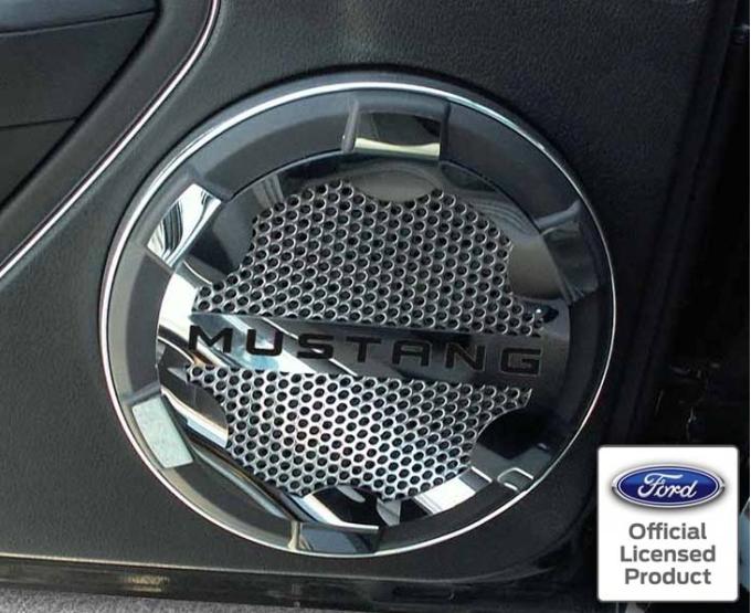 American Car Craft 2005-2009 Mustang V6/GT - Speaker Grille Kit Mustang Style, Polished Stainless Steel 271013