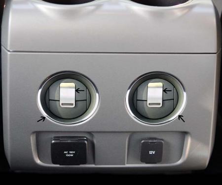 American Car Craft 2010-2014 Ford F150/Raptor - Rear A/C Vent Trim Rings 4Pc, Stainless Steel (Polished w/Brushed Vent) 771003
