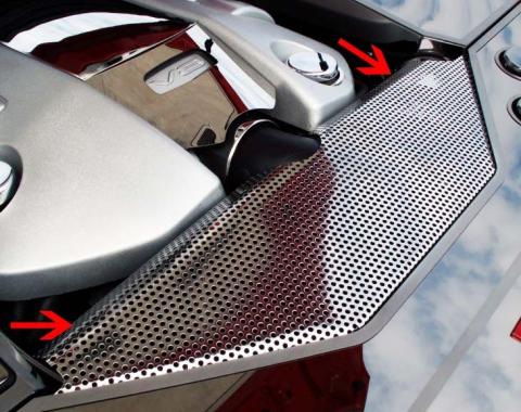 American Car Craft 2008-2009 Pontiac G8 - Perforated Air Capacitor Cover, Stainless Steel 223005