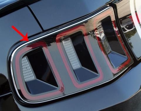American Car Craft 2010-2013 Mustang - Taillight Trim Kit 2Pc, Chrome Vinyl Trim 272024