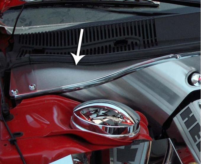 American Car Craft 2008-2023 Challenger - Firewall Extensions 2Pc, Polished Stainless Steel 153020