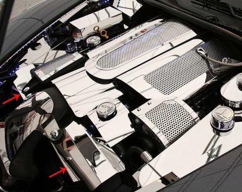 American Car Craft 2008-2013 C6/GS Corvette - Radiator Cover Component 2Pc, Polished Stainless Steel 043042