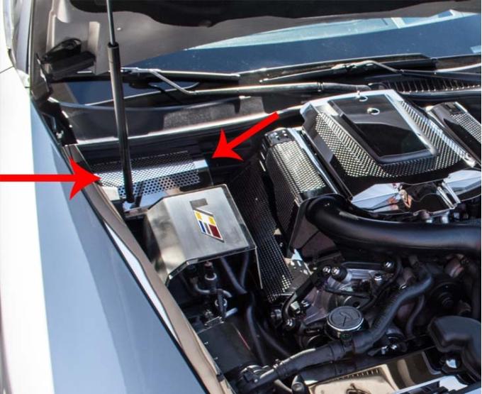 American Car Craft 2004-2009 Cadillac XLR - Battery Cover, Stainless Steel (Perforated) 123005