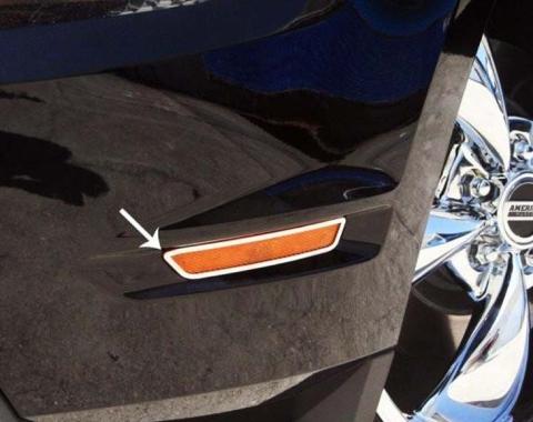 American Car Craft 2013-2014 Mustang - Side Marker Light Bezels 4Pc, Stainless Steel 272026