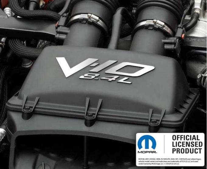 American Car Craft 2008-2010 Dodge Viper - Air Box Letters "V-10 8.4L", Polished Stainless Steel 973003