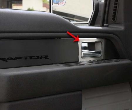 American Car Craft 2010-2014 Ford F150/Raptor - Front Door Handle Pull Plates 2Pc, Brushed Stainless Steel 771027