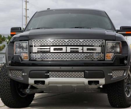 American Car Craft 2010-2014 Ford Raptor - Lower Front Grille 3Pc, Stainless Steel (Polished) 772010