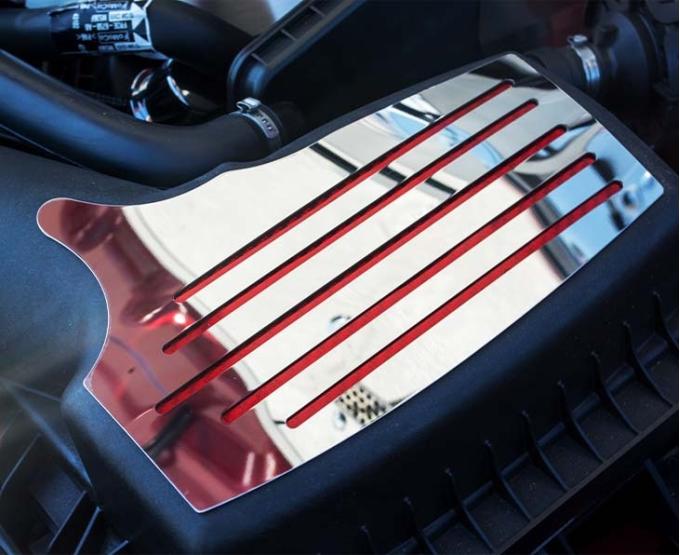 American Car Craft 2015-2020 Mustang GT - Air Box Accent Plate, Polished Stainless Steel, Choose Inlay Color 273057