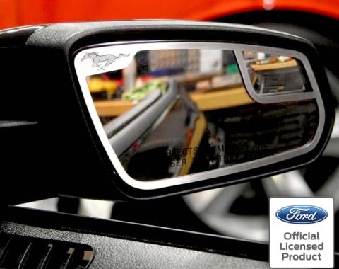 American Car Craft 2011-2012 Mustang - Side View Mirror Trim Pony Style 2Pc, Brushed Stainless Steel 272019