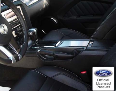 American Car Craft 2010-2014 Mustang - Center Console Cup Holder Cover, Brushed Stainless Steel 271022