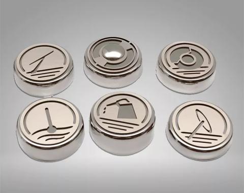 American Car Craft 2005-2013 C6 Corvette - Executive Series Fluid Cap Covers 6Pc, Manual Transmisson 043117