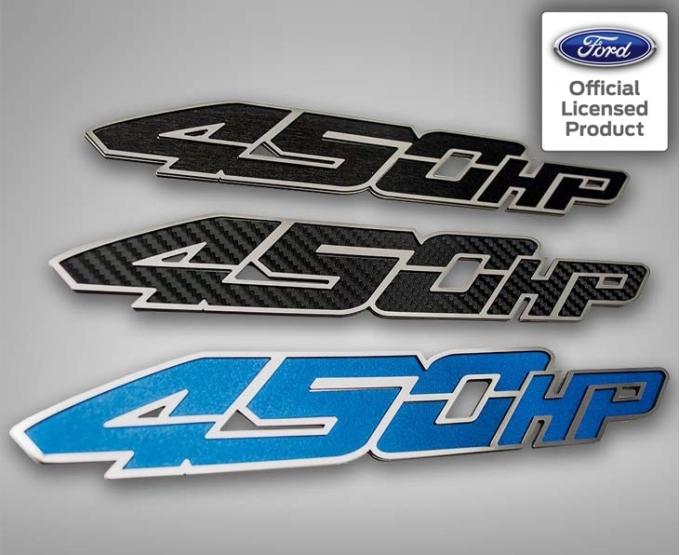 American Car Craft 2017-2018 Ford Raptor - 450 Horsepower Custom Emblems 2Pc, 3 Style Options (with Steel Blue Vinyl) 772086