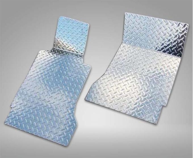 American Car Craft 2005-2009 Mustang V6/GT - Floor Mats Diamond Plate 4Pc, Polished Aluminum 271011